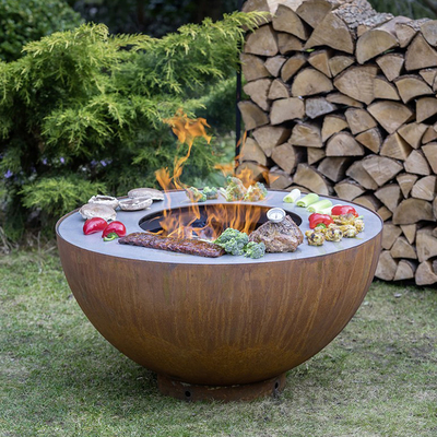 Le feu décoratif à cuire campant extérieur Pit Grill de gril en acier de barbecue de Corten