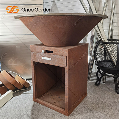 Le jardin en acier de Corten GRILLENT TOUT ENTIER le puits antique à cuire extérieur 31,5&quot; du feu de grils