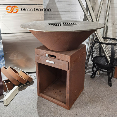 Le feu antique résistant à cuire extérieur Pit Corten Metal Barbecue de gril de BARBECUE