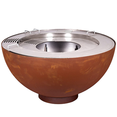 BARBECUE en acier extérieur de mine du feu de 1000mm Corten avec l'anneau adapté aux besoins du client de gril