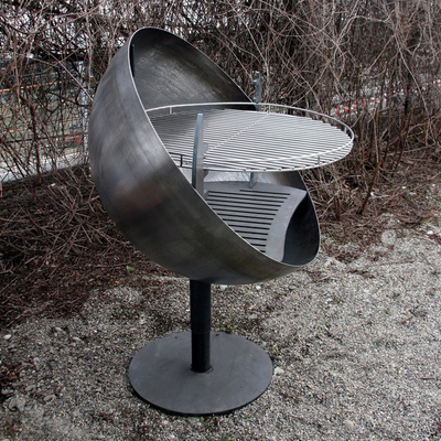 Taille ajustable protégeant du vent de Pit Grill 110cm du feu de jardin de Gnee pour le barbecue