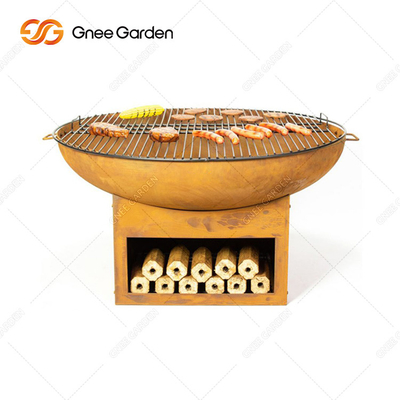 Camping en acier Rusty Barbecue Grill en métal de Corten pour les légumes à cuire extérieurs