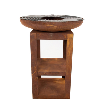 Gril campant brûlant de BARBECUE de cuisine de Corten en bois en acier extérieur moderne de gril