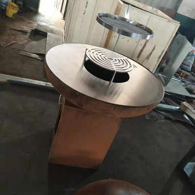 Cuisson moderne de BARBECUE de Rusty Finish Corten Steel Fire Pit For Outdoor Kitchen de charbon de bois