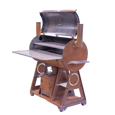 Cuisinière extérieure de camping de BBQ de foyer en acier de Corten avec le gril de cuisson
