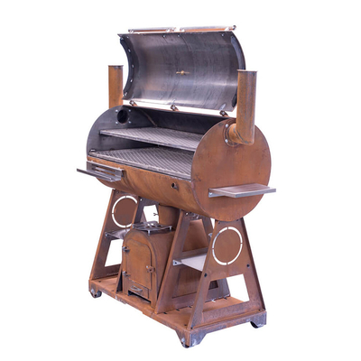 Cuisinière extérieure de camping de BBQ de foyer en acier de Corten avec le gril de cuisson
