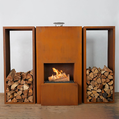 Puits brûlant en bois en acier GN-FP-510 du feu de Corten de cheminée extérieure