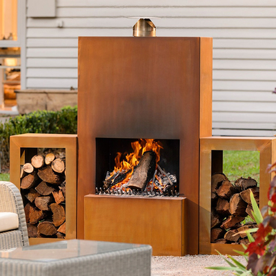 Puits brûlant en bois en acier GN-FP-510 du feu de Corten de cheminée extérieure