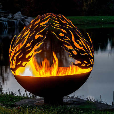 Conception Rusty Outdoor Metal Fire Ball de modèle de Phoenix en acier de Corten
