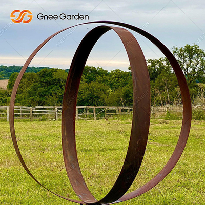 Le GV a certifié des paysages de Rusty Metal Ring Sculpture Outdoor d'acier de Corten de rouille