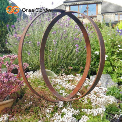 Le GV a certifié des paysages de Rusty Metal Ring Sculpture Outdoor d'acier de Corten de rouille