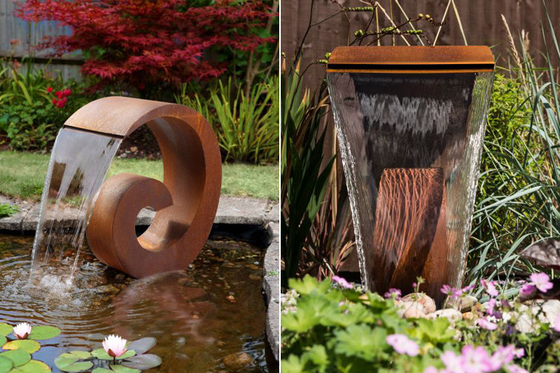 la fontaine d'eau rouillée par 65cm de boule a adapté la décoration aux besoins du client extérieure