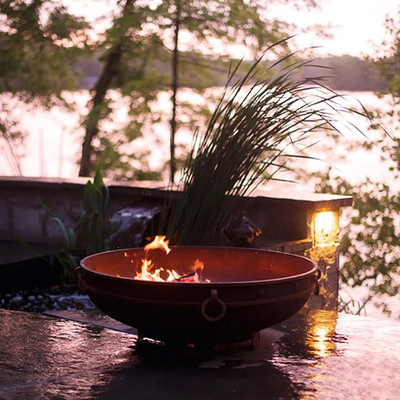 37 pouces survivant à l'acier autour du feu en acier Pit Portable Camping Brazier Outdoor