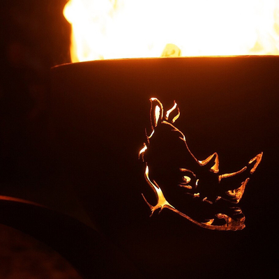 Le feu en acier Pit Laser Cut Animal Fire Pit Camping Wood Burning Bonfire de Corten