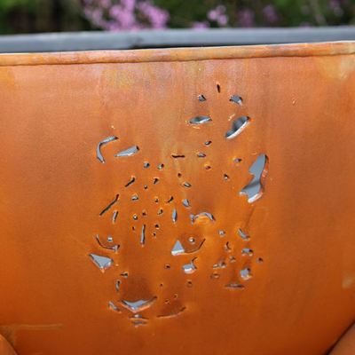 Le feu en acier extérieur Pit Round Black Pre Rusted de Corten