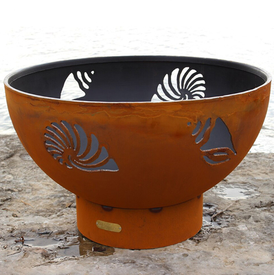 Le feu en acier extérieur Pit Round Black Pre Rusted de Corten