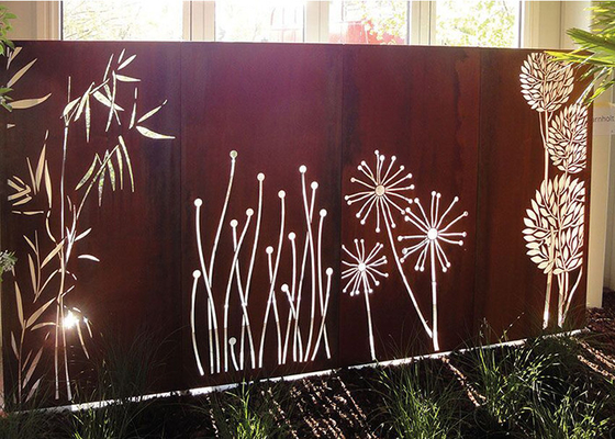 Le pissenlit de coupe de laser modèle Corten le jardin qu'en acier examine la décoration