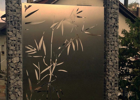Le bambou modèle des ornements de jardin en métal que le laser a coupé décoratif extérieur de panneaux d'acier de Corten