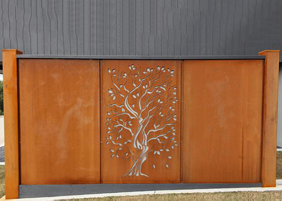 Conception Rusty Corten Steel Privacy Screens 600*1200mm décoratifs de chêne