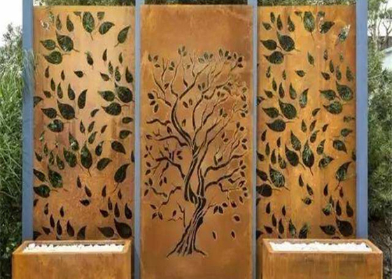 Conception Rusty Corten Steel Privacy Screens 600*1200mm décoratifs de chêne