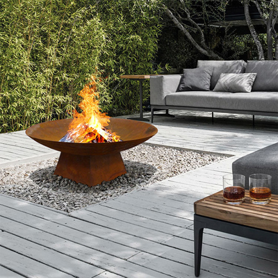 Le bois a alimenté l'utilisation de conservation chaude de jardin de Corten d'endroit en acier rond du feu