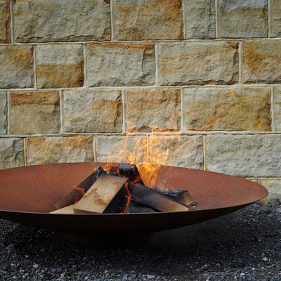 80cm Rusty Corten Fire Bowl Brazier extérieur pour la partie campante