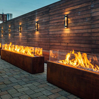 le feu rectangulaire Pit Heater Corten Steel Modern Aesthetic en métal de 1500mm