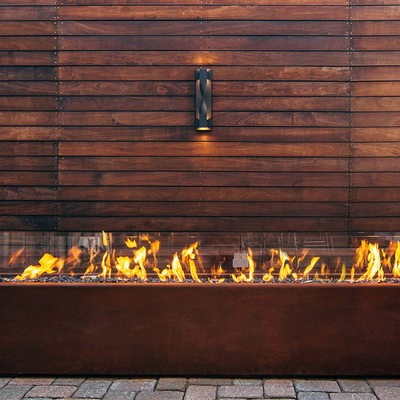 le feu rectangulaire Pit Heater Corten Steel Modern Aesthetic en métal de 1500mm