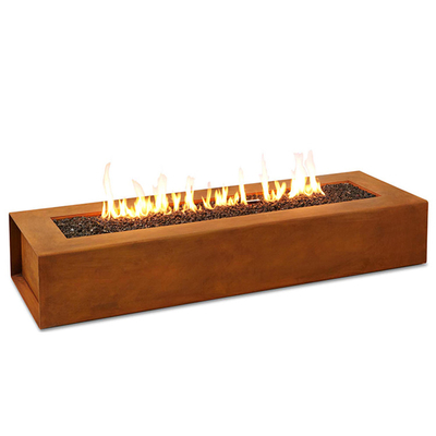 Puits du feu d'acier de Corten de chauffage de propane de gaz décoration de cour de 1200 X de 600 X de 320mm