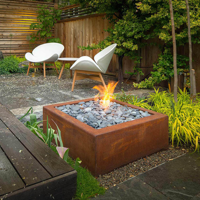 Puits extérieur en acier simple du feu de Pit Rusty Round Design Garden Decoration du feu de Corten