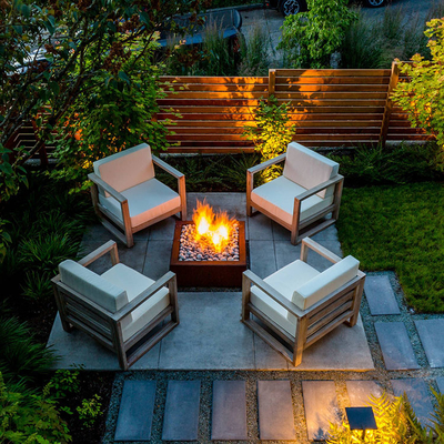 Puits extérieur en acier simple du feu de Pit Rusty Round Design Garden Decoration du feu de Corten