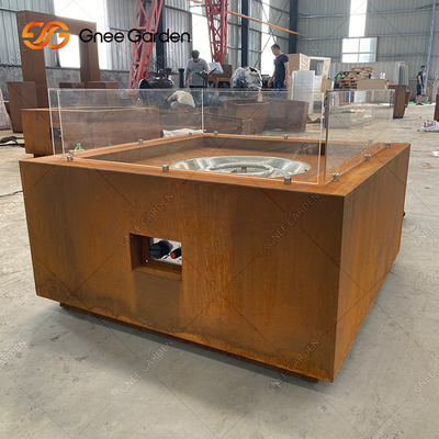Acier en acier extérieur Firepit de Pit Garden Patio Decorative Square Corten du feu