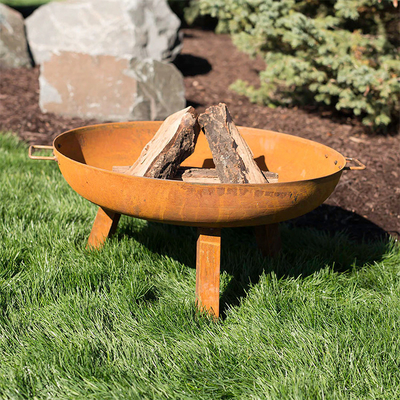 Puits extérieur en acier du feu en bois de Corten Rusty Metal Fire Pit Outdoor de jardin de Gnee