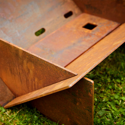 Le feu brûlant Pit Table Portable en bois en acier détachable de Corten 510mm