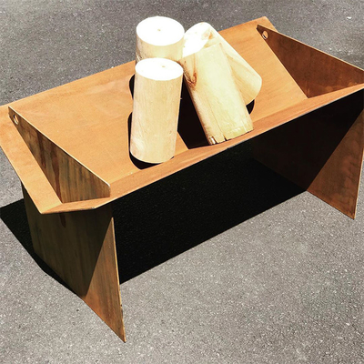 Le feu brûlant Pit Table Portable en bois en acier détachable de Corten 510mm