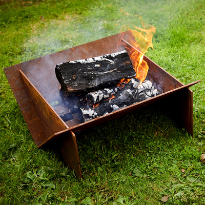 Le feu brûlant Pit Table Portable en bois en acier détachable de Corten 510mm
