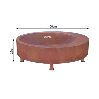 Bois brûlant le grand feu en acier de altération superficiel par les agents Pit Outdoor Fire Bowl 600mm-1500mm