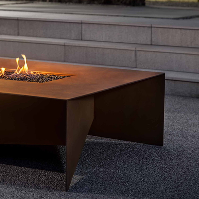 Combustion en bois de Tableau de Rusty Rectangular Corten Steel Fire de 72 pouces