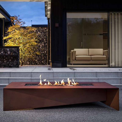 Combustion en bois de Tableau de Rusty Rectangular Corten Steel Fire de 72 pouces