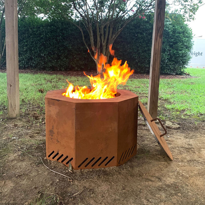 Foyer au charbon de bois feu de camp 19,5 pouces portable extérieur brûlant du bois sans fumée
