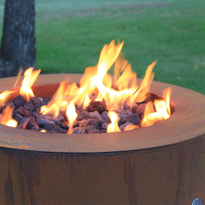 le feu en acier pré rouillé Pit Round Outside Garden de 900mm Corten