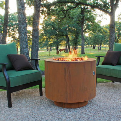 le feu en acier pré rouillé Pit Round Outside Garden de 900mm Corten