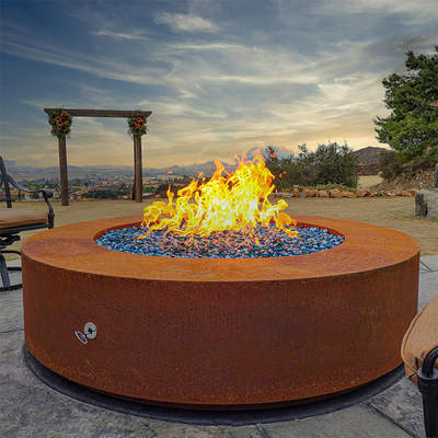 le feu en acier pré rouillé Pit Round Outside Garden de 900mm Corten