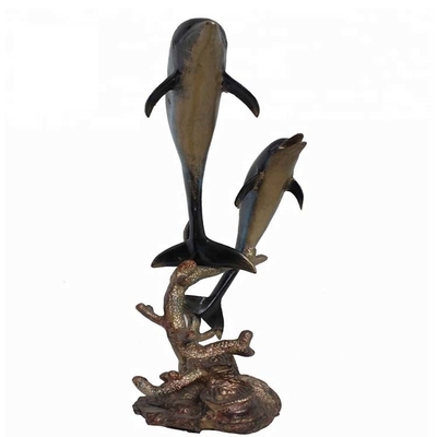 le GV à la maison de décor en métal de fonte de 20cm de statue abstraite de dauphin a certifié