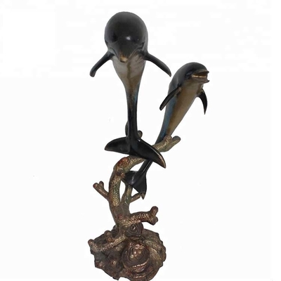 le GV à la maison de décor en métal de fonte de 20cm de statue abstraite de dauphin a certifié
