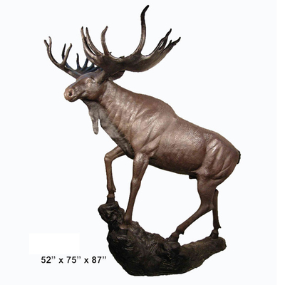 Sculptures en bronze en orignaux extérieurs de 52 pouces avec la certification de la CE