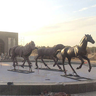 La résine ouvre la sculpture en bronze extérieure, ODM d'OEM épais en laiton de la sculpture 5mm en cheval