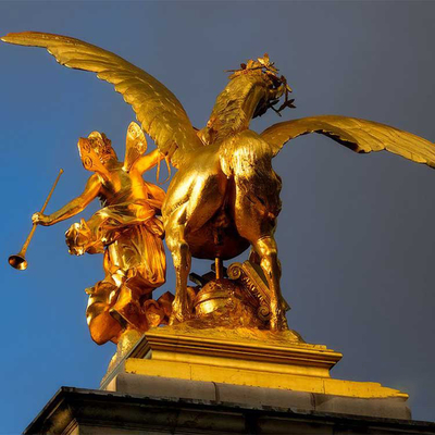La résine ouvre la sculpture en bronze extérieure, ODM d'OEM épais en laiton de la sculpture 5mm en cheval