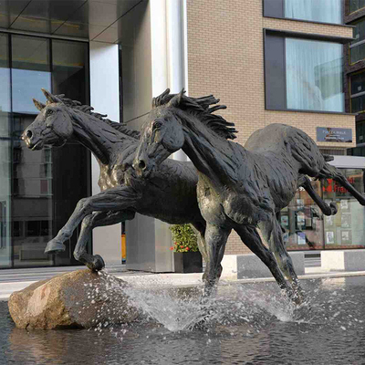 La résine ouvre la sculpture en bronze extérieure, ODM d'OEM épais en laiton de la sculpture 5mm en cheval