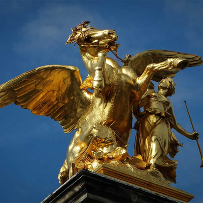 Norme extérieure décorative en bronze géante de la sculpture TUV en cheval en métal